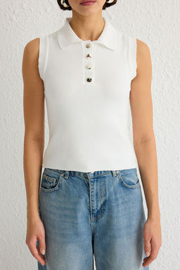 Trendyolmilla Lacivert Polo Yaka Renk Bloklu Triko Bluz TWOSS24BZ00244 фото 8