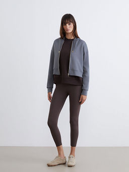 Kap??onlu Kad?n Fermuarl? Sweatshirt