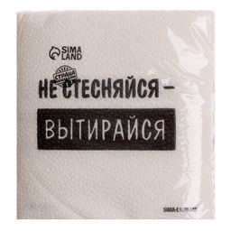 Цена за 2 шт. Салфетки бумажные однослойные «Не стесняйся-вытирайся», 24×24 см, набор 20 шт.
