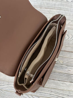 Женская кожаная сумка через плечо 8219 Кофе - Sergio valentini фото 5