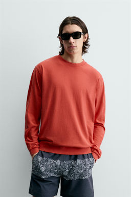 SUDADERA CREWNECK LAVADO / Rojo / Naranja - Zara фото 2