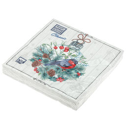 Салфетки бумажные Bouquet Home Collection Classic 33х33см, 3-х слойные, 20 штук в упаковке, 100% целлюлоза, Сказочное украшение (Россия)  фото 3