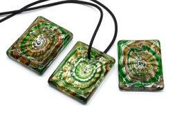 Прямоугольный кулон из муранского стекла 35*45мм цв.голубой - Радуга камня фото 3