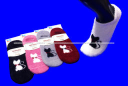 3 ПАРЫ - МИНИBS носки женские укороченные ангора НОРКА ШЕРСТЬ Кошечка