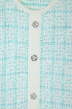 Mint K?sa / Mini Triko Tuvit Gorunumlu Simli Elbise TWOSS26EL00173