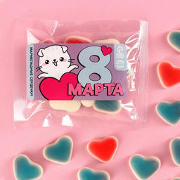 Мармелад 8 марта фруктовые сердечки, 50 г.