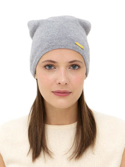 Шапка из кашемира 04132 серо-голубая