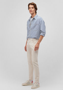 Milan Classic Denim Ekru Jean Pantolon - Mavi фото 2