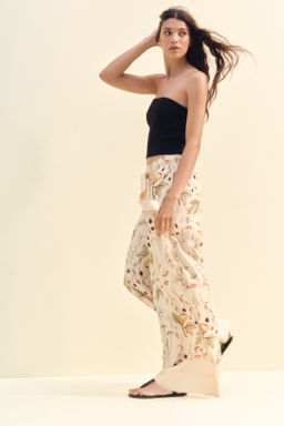 Pantal?n amplio con cintur?n de anudar - H&m фото 4