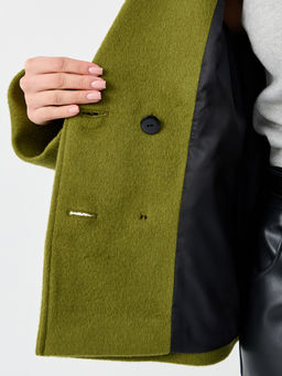 Пальто женское демисезонное 27332 (лайм ворсовый) - Kankan фото 4