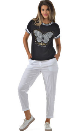 Хлопковые комфортные брюки резинка по поясу