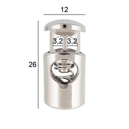 Зажим металл Micron GB 2011 d 3.2 мм в пакете 12 шт №04 никель