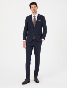 Lacivert Ex. Slim Fit Tak_m Elbise