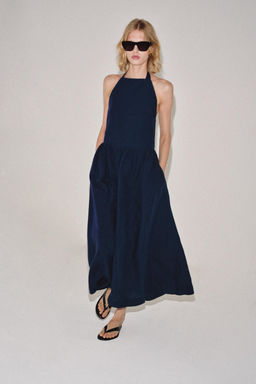 VESTIDO CUELLO HALTER ZW COLLECTION / Marino