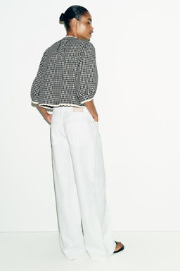 GINGHAM CHECK CROCHET JACKET - Zara фото 6