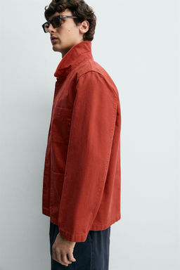 SOBRECAMISA REGULAR FIT LAVADO / Rojo - Zara фото 5