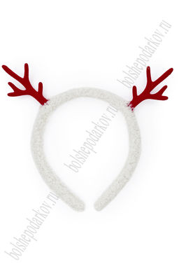 Новогодний ободок 19 см "Рожки"(SF-1708) белый