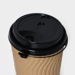 Цена за 50 шт. Крышка одноразовая для стакана с питейником и клапаном, черная, 9 см, 50 шт/уп - Simaland фото 6