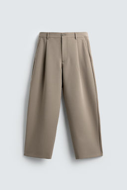 PANTAL?N RELAXED FIT PLIEGUES / Tostado claro - Zara фото 7