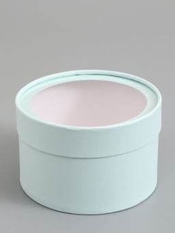 Подарочная коробка лагуна, завальцованная с окном, 16 х 11 см