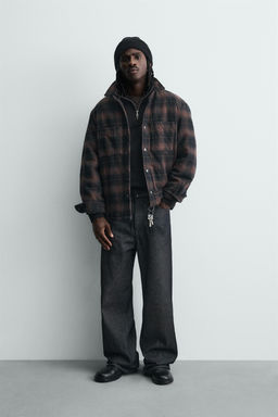 SOBRECAMISA ACOLCHADA CUADROS / Marr?n