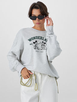 Свитшот женский серый с надписью Wonderland - Mark formelle фото 5