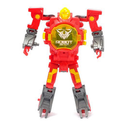 Робот «Часы», трансформируется в часы, работает от батареек, цвет красный