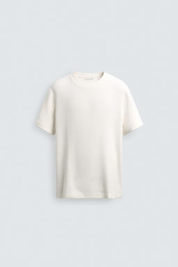 CAMISETA REGULAR FIT ESTRUCTURA / Blanco roto - Zara фото 7