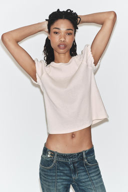 CAMISETA R?STICA VOLUMEN / Blanco roto