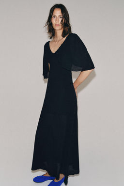 VESTIDO LARGO PUNTO / Marino oscuro