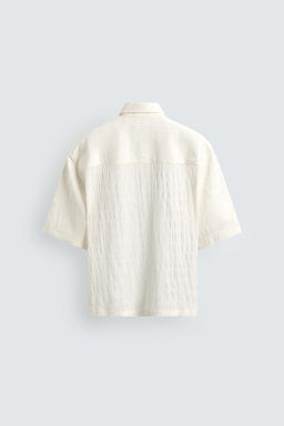 CAMISA RELAXED FIT EFECTO ARRUGADO / Blanco roto - Zara фото 8