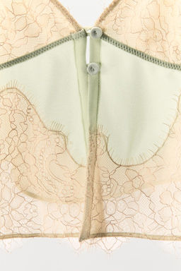 LACE-TRIMMED STRAPPY CAMISOLE TOP - Zara фото 6