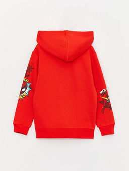 Kap??onlu Spiderman Bask?l? Uzun Kollu Erkek ?ocuk Fermuarl? Sweatshirt - Waikiki фото 2