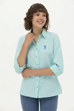 U. S. Polo Assn Женская мятная базовая рубашка с длинным рукавом - U.s. polo assn фото 10