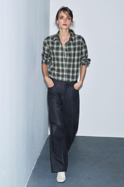 OVERSIZE CHECK SHIRT ZW COLLECTION - Zara фото 5