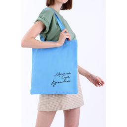 Сумка шопер Мечтай Сияй Вдохновляй, 35 х 0,5 х 40 см, вышивка, синий - Nazamok фото 5