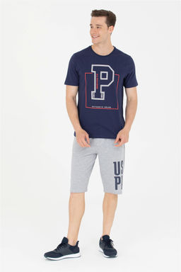 Мужские серые меланжевые вязаные шорты - U.s. polo assn фото 3