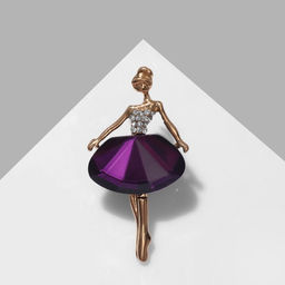 Цена за 2 шт. Брошь «Балерина», цвет фиолетовый в золоте