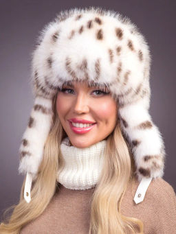 шапка Ушанка экомех рысь - Davidovfox фото 9