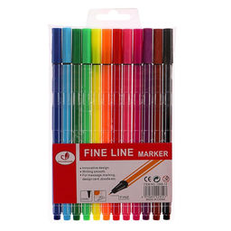 Набор капиллярных ручек Полоски, 12 цветов, МИКС