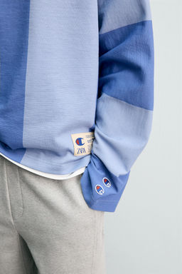CHAMPION ® X ZARA COLOUR BLOCK POLO SHIRT  фото 5