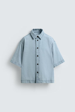 SHORT SLEEVE DENIM SHIRT - Zara фото 7