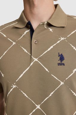 Erkek Haki Regular Fit Polo Yaka Ti__rt