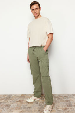 TRENDYOL MAN Ac?k Haki Unisex Regular Fit Lastikli Beli Baglamal? Kargo Cepli Pantolon TMNSS24PL00003 - Trendyolmilla фото 18