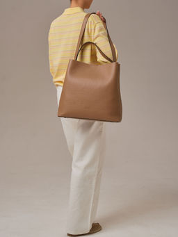 Кожаная сумка шоппер Olga DBR 30948 коричневый капучино фото 12