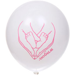 Воздушные шары 10 шт, 10"/25см Наша доченька (розовый/белый)