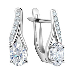 Серьги из серебра куб.циркон., Л-11816