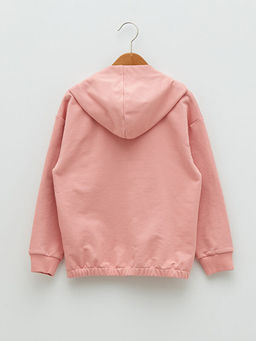 Kap??onlu Bask?l? Uzun Kollu K?z ?ocuk Sweatshirt - Waikiki фото 2