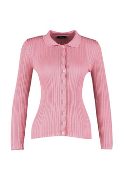 TRENDYOLMILLA Kahverengi Fitilli Polo Yaka Triko H?rka TWOAW20HI0070 фото 13