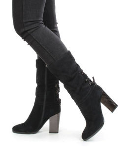 YF189-202M BLUE Полусапоги зимние женские (натуральная кожа, натуральный мех (еврозима))